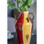 Vase en céramique 7,4 x 6,4 x 12,4 po avec finition abstraite multicolore