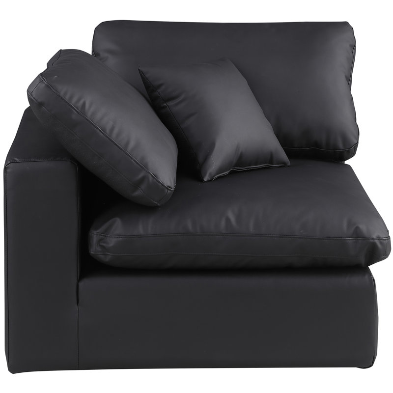 Hinnerikus Upholstered Accent Chair, Black Vegan Leather