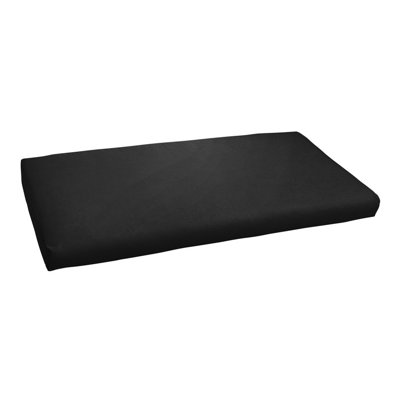 Indoor/Outdoor Sunbrella Seat Cushion, 2" H x 45" W x 18" D, Black