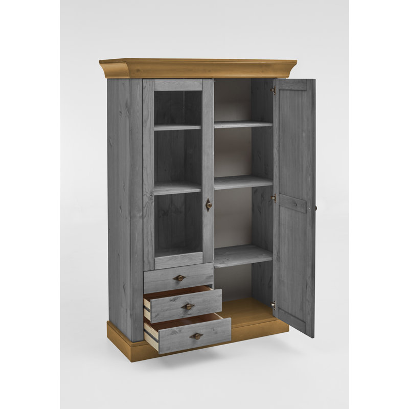Hojanovice Display Cabinet, Grey/Leach-coloured