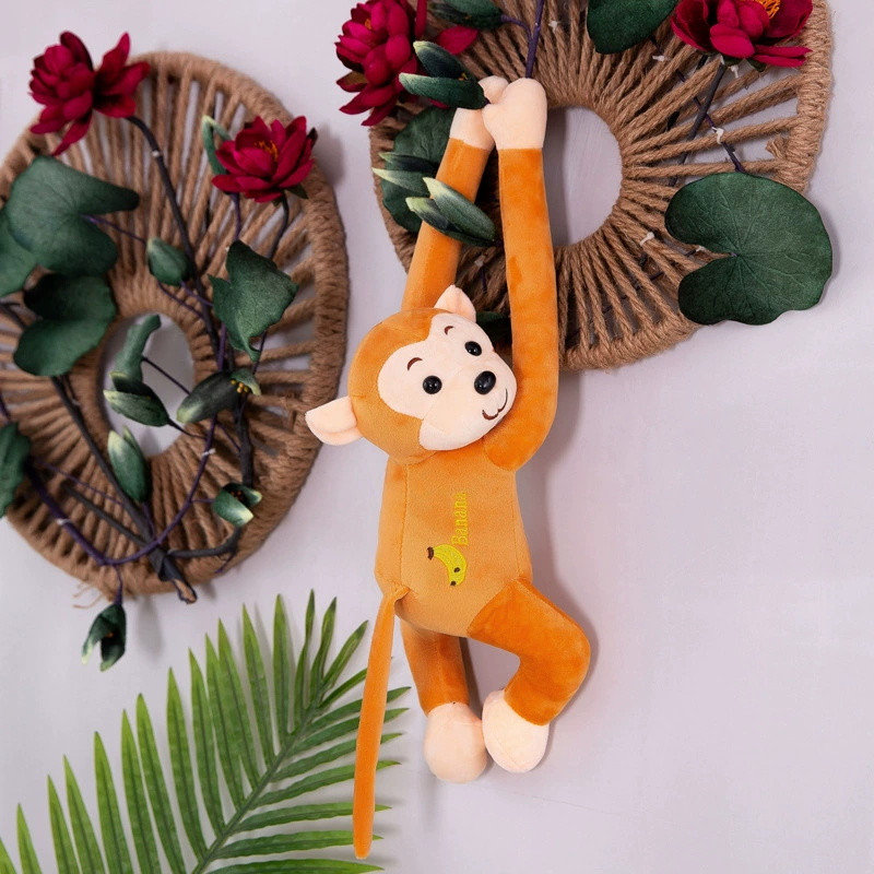 Kbndieu Tailwind Monkey Monkey Toy Doll Cute Long Arm Monkey Car Collision Avoidance Monkey Pillow Curtain Monkey Doll Birthday Gift