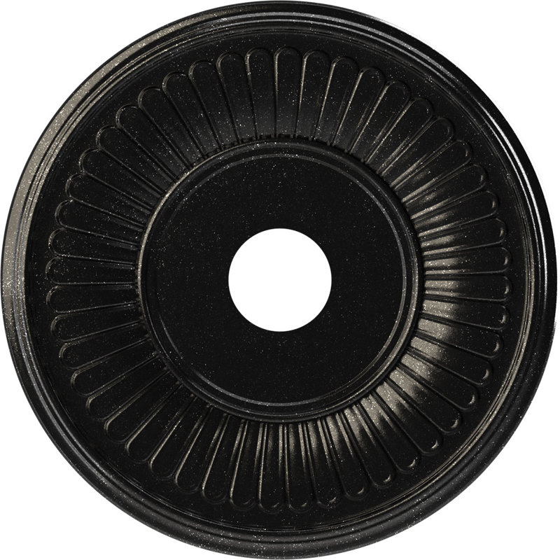 Médaillon de plafond Berkshire en PVC thermoformé, H 19 po x l 19 po x P 1 po, Galaxie métallique texturée