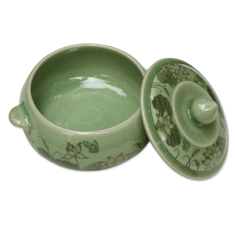 Celadon Handmade Earthenware Soup Bowl