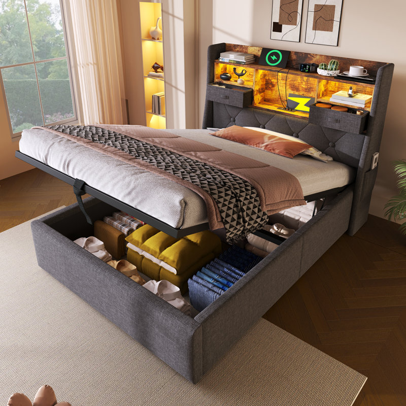Ottoman Storage Bed, European Single (90 x 200 cm)
