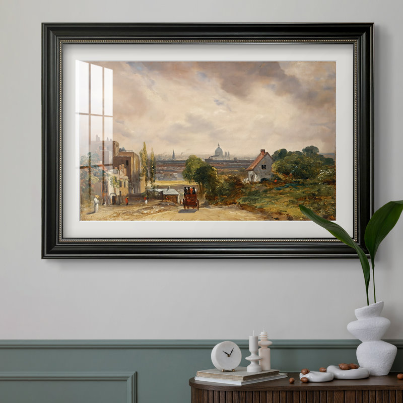 Le chalet de Sir Richard Steele, Hampstead, vers 1832 - John Constable - Estampe encadrée sur mesure, Perle noire mate