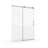 56" - 60" W X 76" H Single Sliding Shower Door, Frameless Bathroom Sliding Door With 1/4" (6Mm) Tempered Glass For Walk-In Shower, Brushed Nickel-123210101