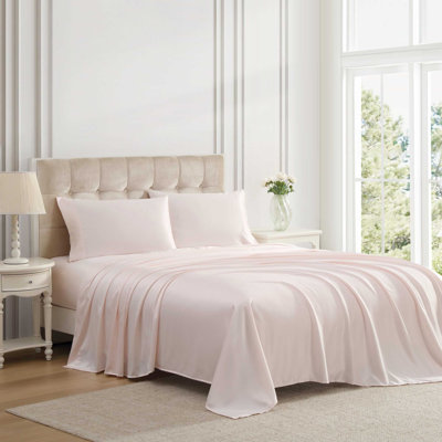 Laura Ashley Satin Bliss Solid Sheet Set