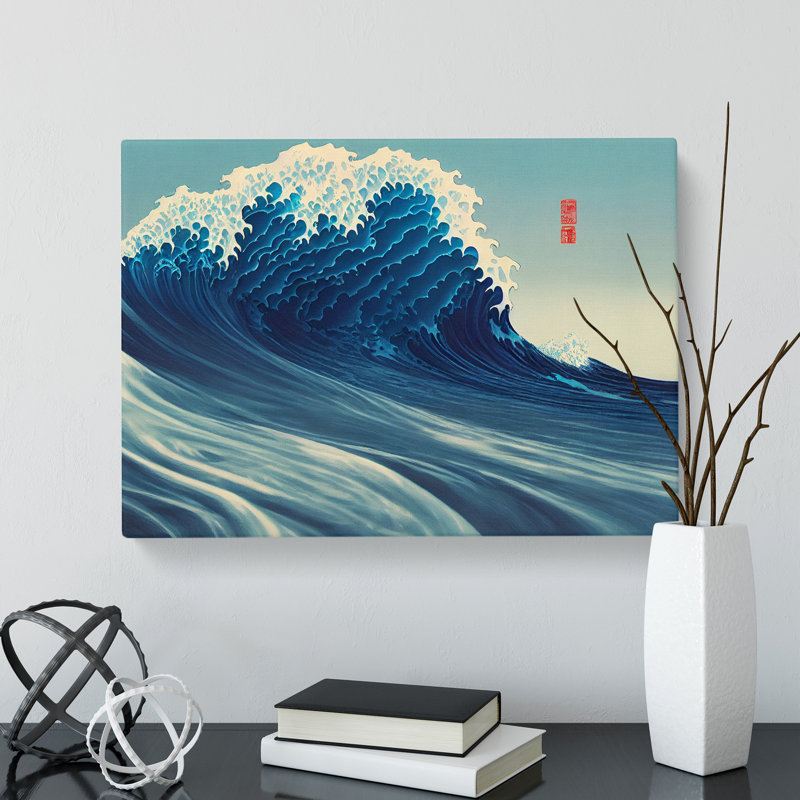 Suave Japanese Wave - Wrapped Canvas