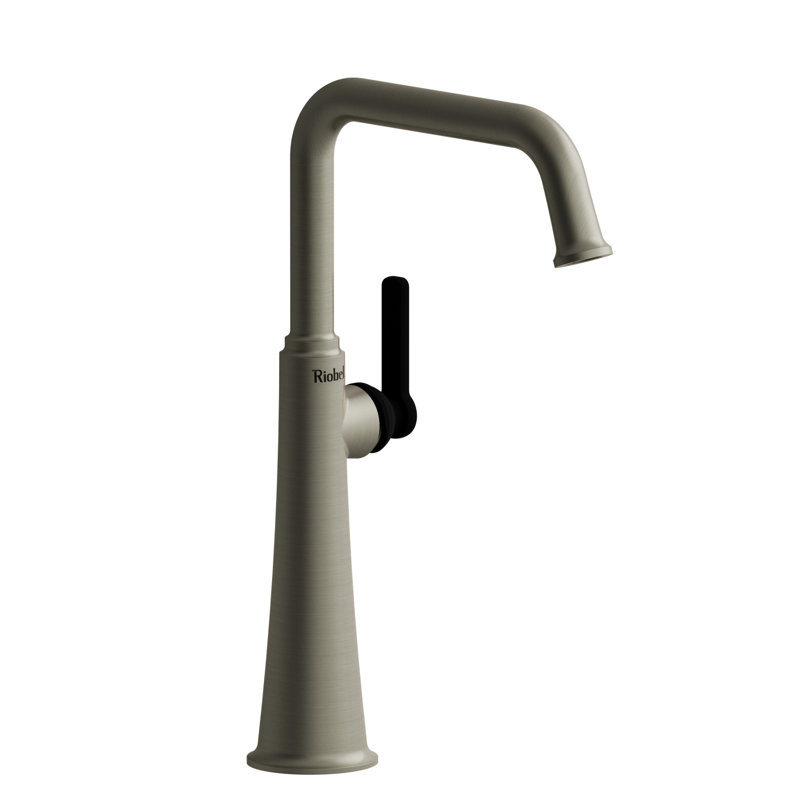Momenti Single Bathroom Faucet with U-Spout, Black, Lever