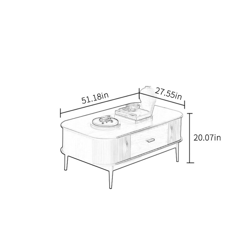 Table basse en bois massif rétro au design unique