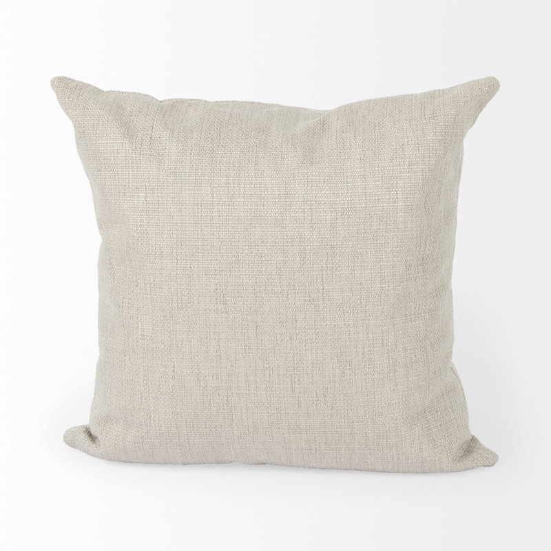 Housse de coussin en lin neutre, 18 po x 18 po, Beige, Carrée