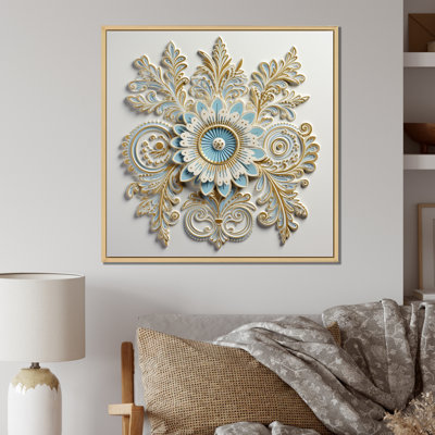 Arrangements floraux bohémiens blancs et bleus - Botanicals abstraits, art mural