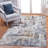 5X7 Ivory / Blue / Abstract Area Rug-464790082