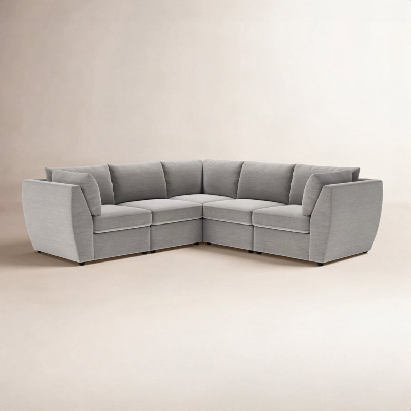 Canapé modulaire rembourré 5 pièces Halson, Métal Evan