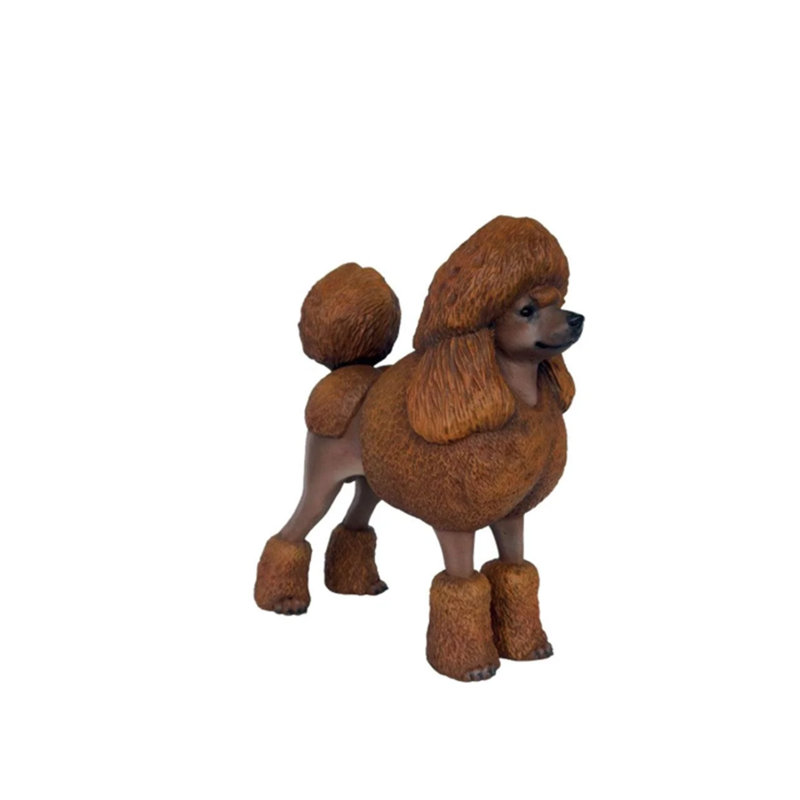 Statue de chien caniche grandeur nature, Brun