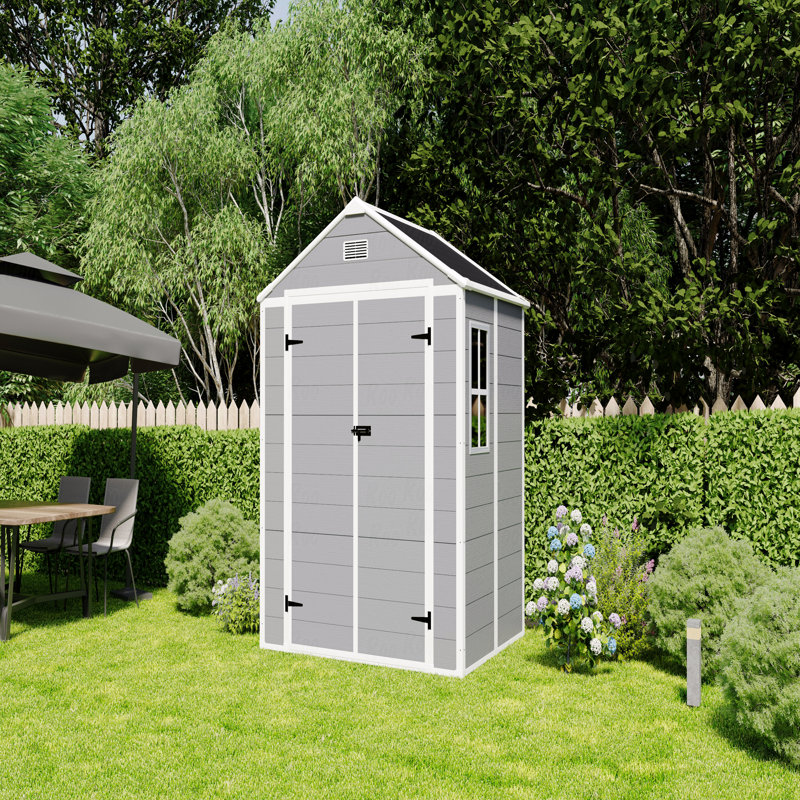 Remise de rangement, matériau PP de haute qualité, structure solide, imperméable, résistante à la rouille et aux rayons UV, grand espace de rangement, panneau de panneau de particules épais de 12 mm, éclairage de fenêtre HD