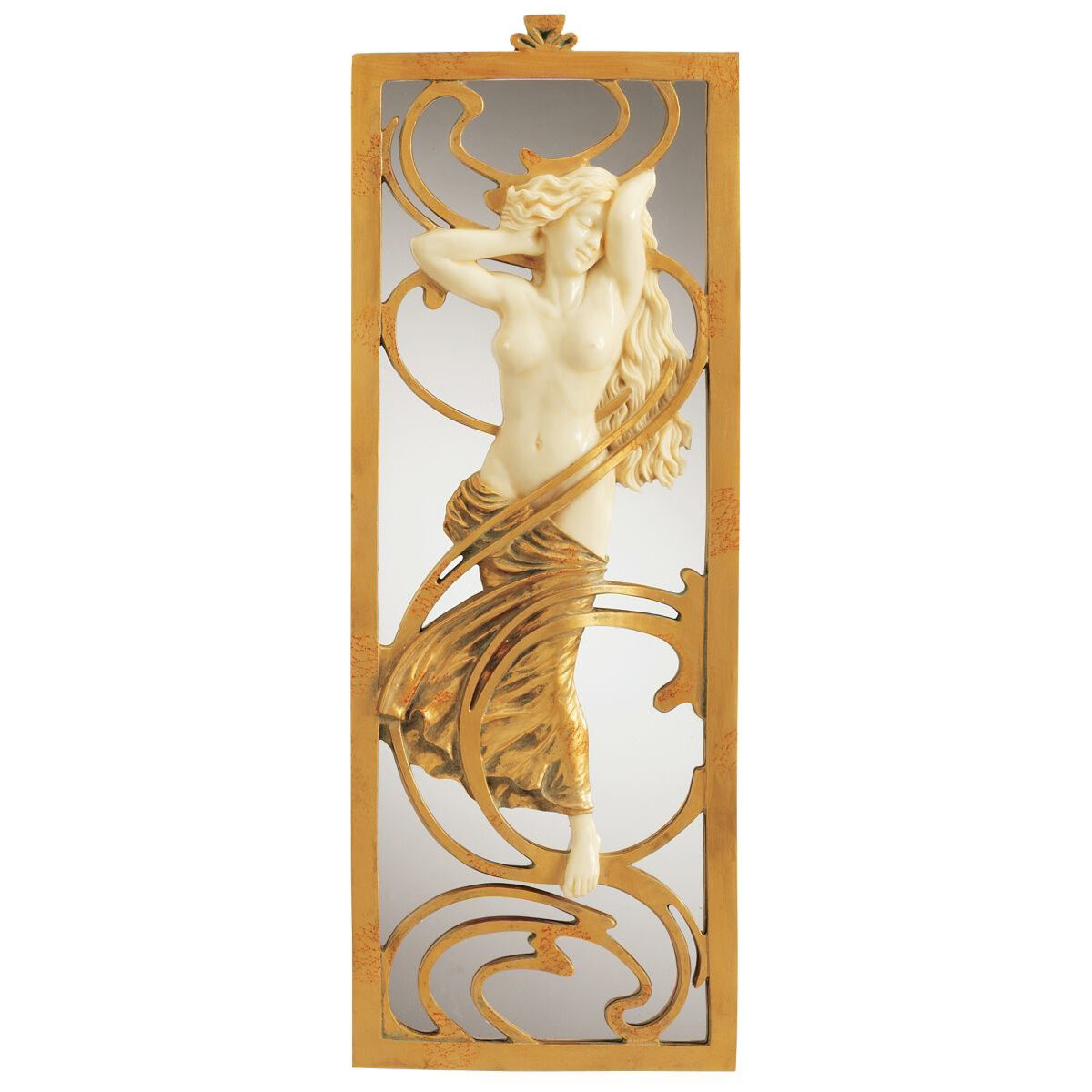 Design Toscano Parisian Art Nouveau Mirror Rectangle Wall Mirror