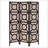 Tan And Cappuccino Circle Pattern 3-Panel Folding Screen, Perfect For Transitional Spaces And Exotic Charm