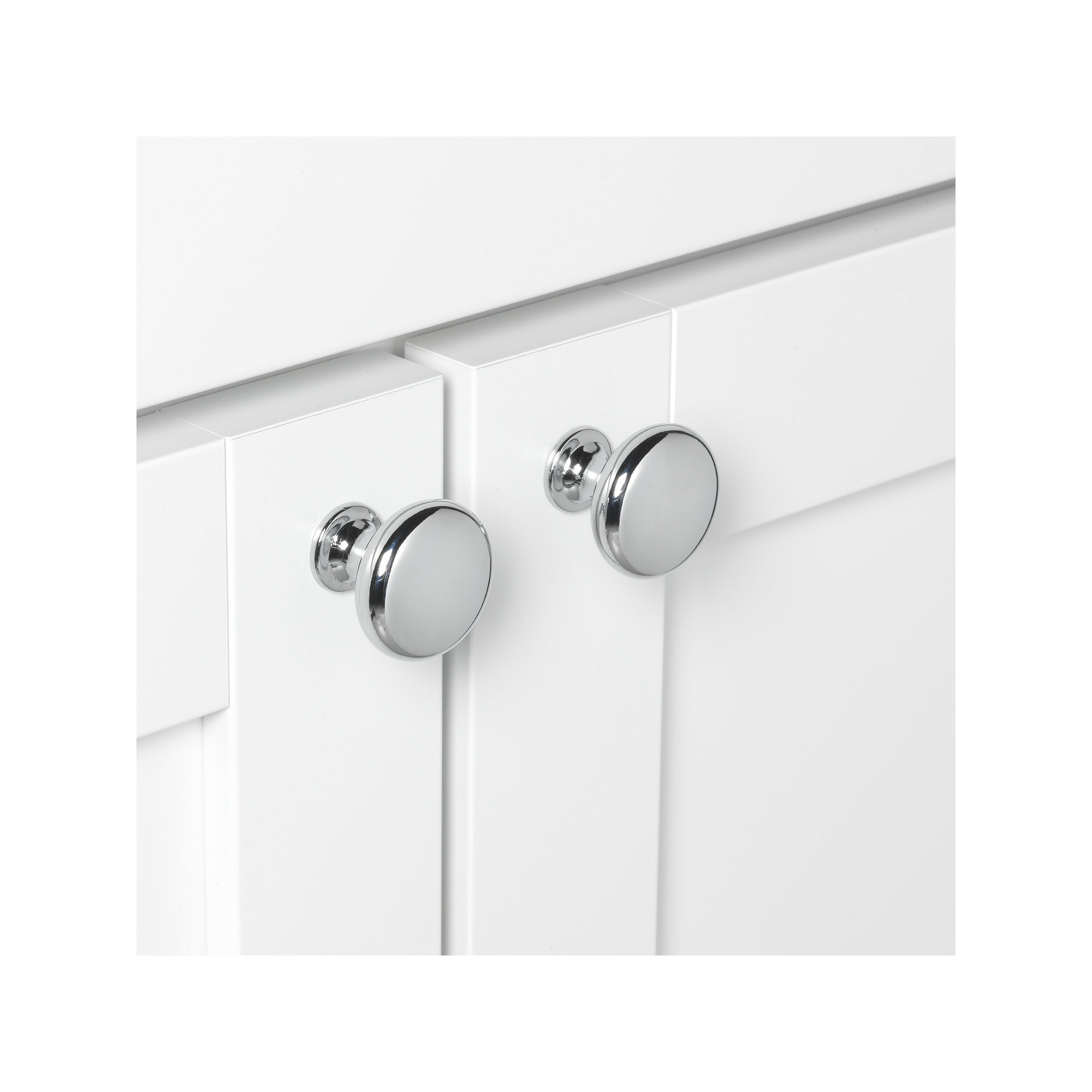 Mushroom Knob, Polished Chrome