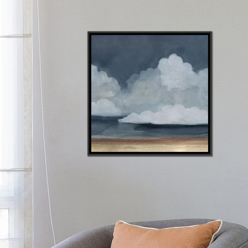 « cloud landscape iv », impression sur toile, H 18 po x l 18 po x P 1,5 po, Toile avec cadre noir, Pas de tapis