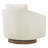 Linen Swivel Accent Chair with Solid Wood Base-122425418