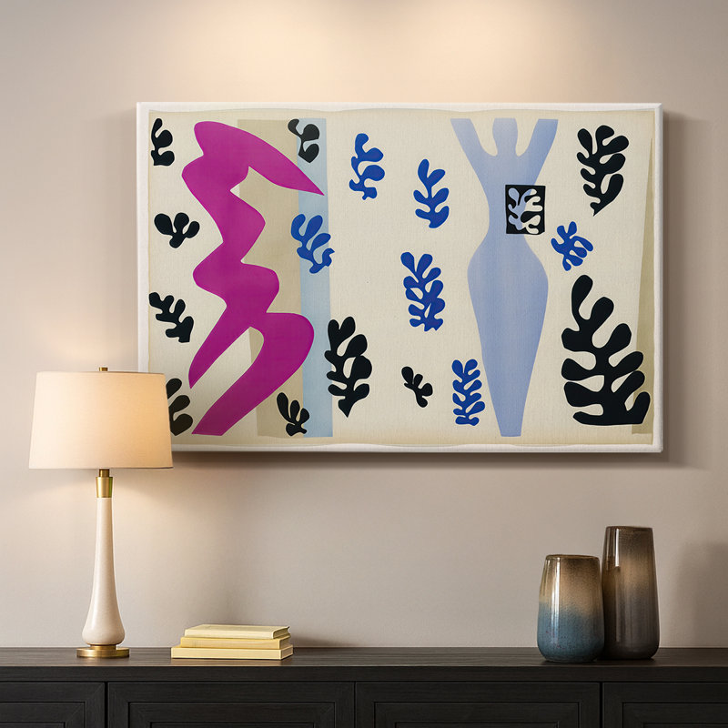 La perruche et la sirène (La Perruche et la Sirène) - Henri Matisse - Toile tendue avec châssis - 1952, 24 po x 36 po