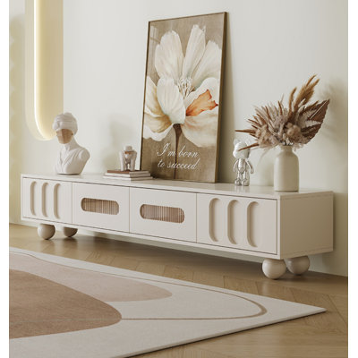 Crédence de rangement simple blanc 86,6 po