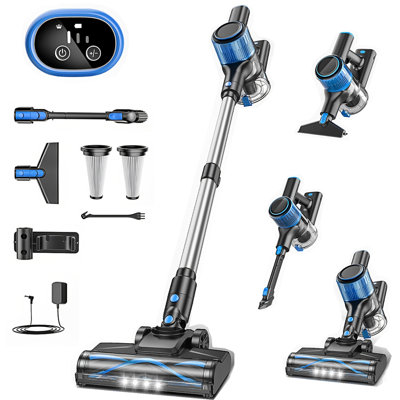 Aspirateur sans fil, aspirateur balai léger puissant 8 en 1 pour la maison, affichage à DEL, 3 modes d'aspiration, aspirateur à batterie amovible de 40 minutes pour les poils d'animaux