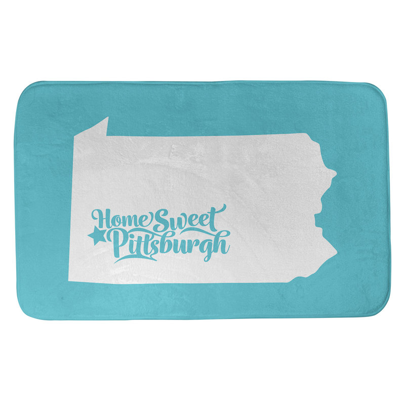 Tapis pour salle de bain pittsburgh pennsylvanie, l 17 po x L 21 po, Bleu sarcelle