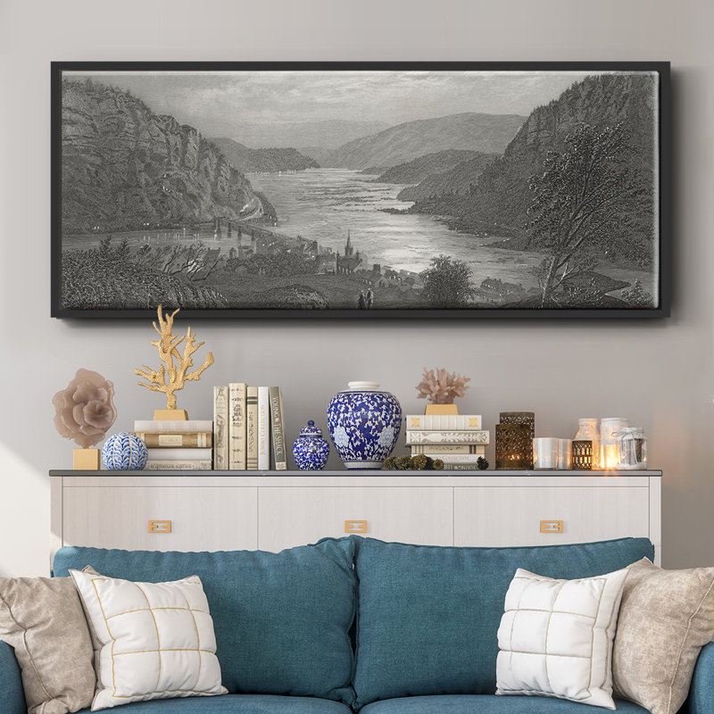 Harper's Ferry par Moonlight - toile encadrée, H 20 po x l 50 po