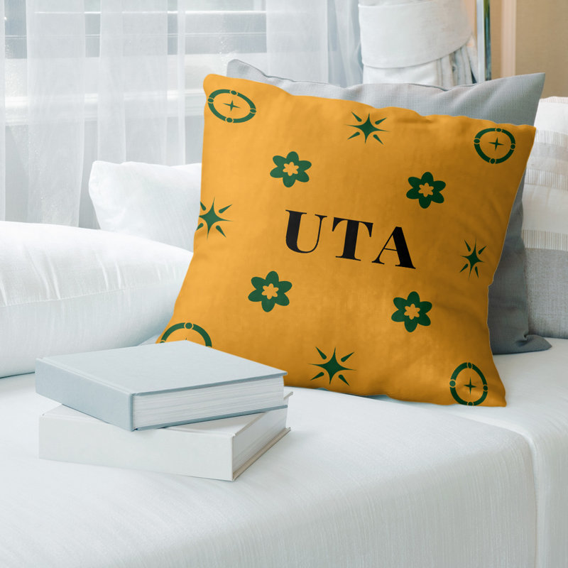 Coussin en coton Utah, Or vert Utah, 26 pouces x 26 pouces