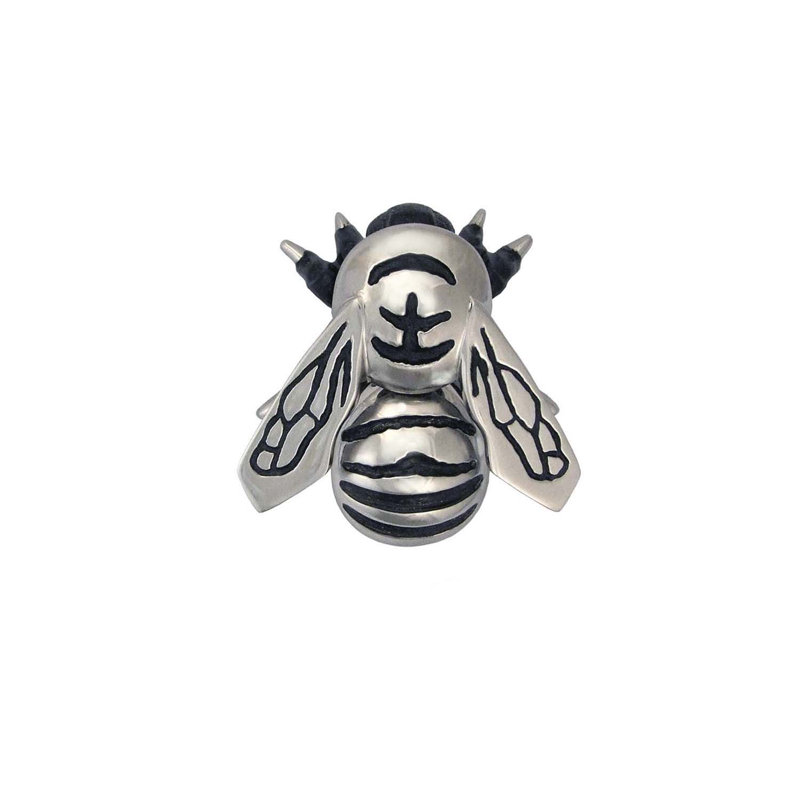 Heurtoir de porte bourdon, Argent nickel, H 3,25 po x l 3,25 po x P 1,5 po