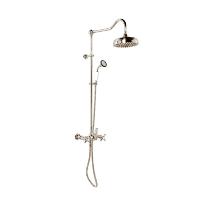 Exposed  Shower System 52" Wall Mounted with Shower Head and Handshower and Lever/Cross Handles