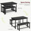 Ensemble table et chaises de salle à manger rectangulaires de style industriel de 44 pouces pour 4 personnes avec 2 bancs rembourrés-1213867705