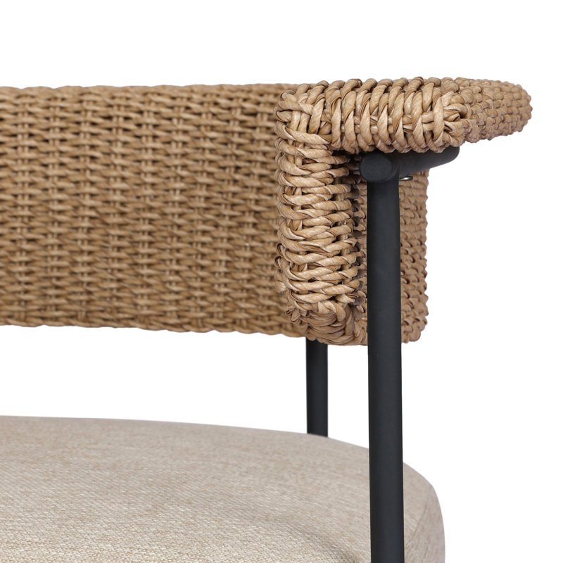 Carrie Outdoor Bar Stool, Beige, 26", Brown
