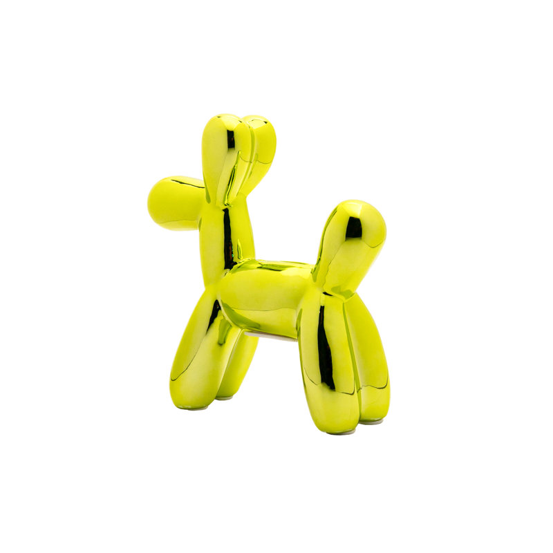 Plus Ceramic Dog Piggy Bank, 7.5" H x 2" W x 7.5" D, Lime