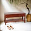 Banc à chaussures en bois massif de qualité avec rangement, cerisier-697049416