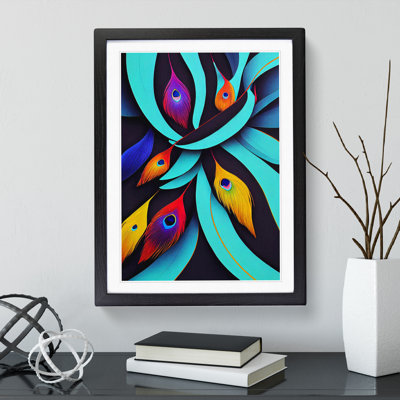 Peacock Feathers No.1 Abstract - Single Picture Frame Print