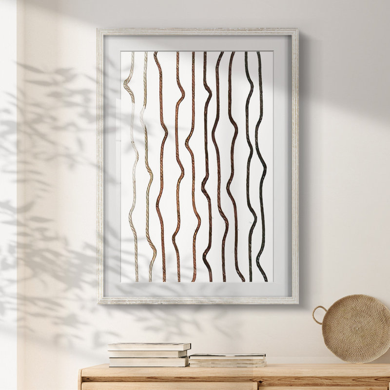 Jagged Flow II - impression encadrée, H 19,5 po x l 16,5 po, Blanc