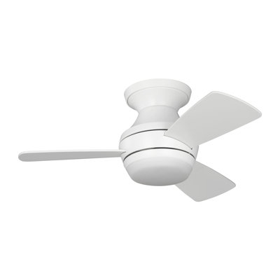 Houle Indoor Ceiling Fan with Matte White blades and Handheld Remote