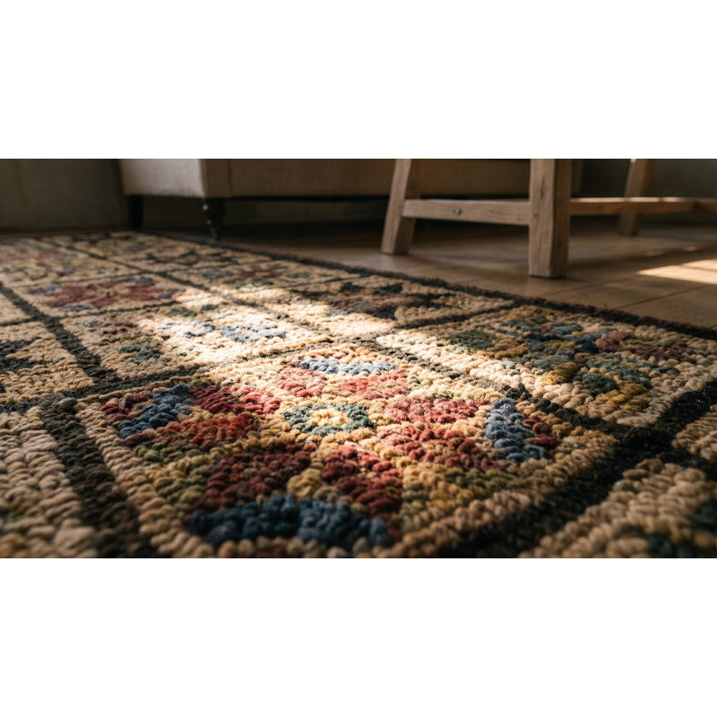 Antique American Hooked Rug Hallway Runner Wool