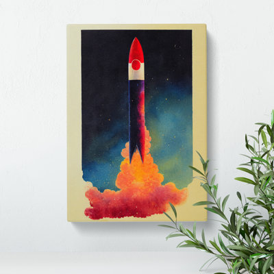 XC1022-474X Adventurous Spaceship Rocket - Wrapped Canvas Print
