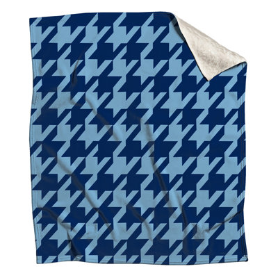 Blue Houndstooth Pattern Blankets
