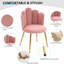 Tabouret de coiffeuse avec dossier en velours et pieds dorés-2056156257