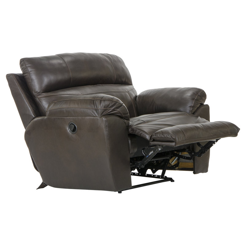 Fauteuil inclinable standard en cuir Alonii, Similicuir chocolat, Électrique