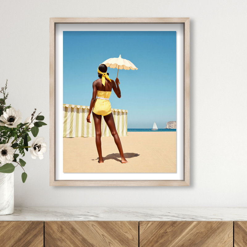 Cabana Muse III Shadowbox Fashion Print by Oliver Gal, Black Frame, 16 x 20, 17.5"H x 21.5"W, White Shadowbox