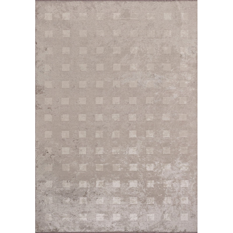 Servat Rectangle Geometric Cotton and Viscose Indoor / Outdoor Area Rug, Rectangle 5'3" x 7'6"