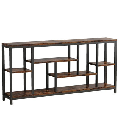 Table d'appoint attrayante, canapé rustique, console