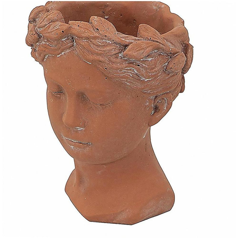 Pot à fleurs avec tête D6x9, H 9,1 po x l 6,3 po x P 5,9 po