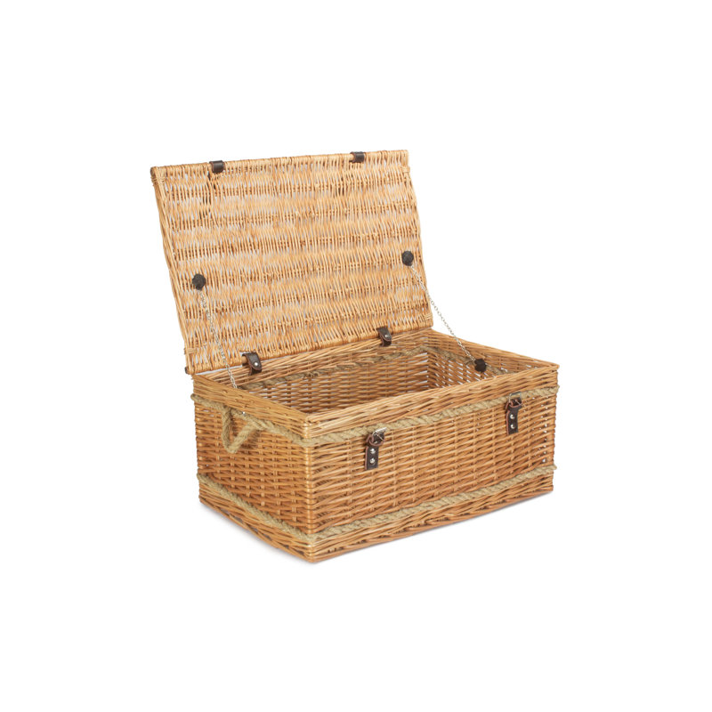 Wicker Rope Handled Storage Trunk